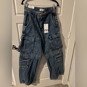 Zara The Relaxed Fit Multipocket Cargo